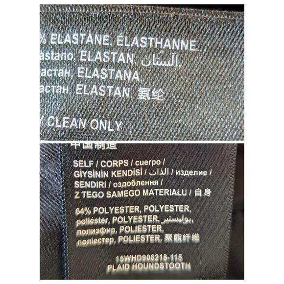 Bebe Blazer Dress Houndstooth Lapel Flap Pockets Removable Belt Sz 10 - Picture 7 of 11